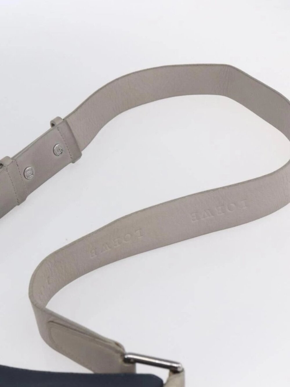 LOEWE anagram Shoulder Bag PVC Navy Silve - Picture 9 of 16